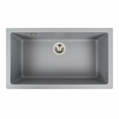 Гранитная мойка для кухни Platinum 7945 Paruana матовая прямоугольная, серая металлик Гайсин