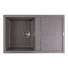 Гранитная мойка для кухни Platinum 7950 SELENA с крылом, матовая микс Петрове