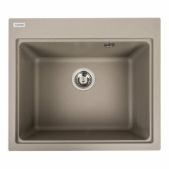 Гранитная мойка для кухни Platinum 5852 VESTA матовая прямоугольная, титан Лубны