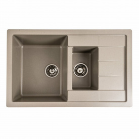 Гранитная мойка для кухни Platinum 7850W TOSKANA матовая прямоугольная, титан