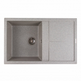 Гранитная мойка для кухни Platinum 7950 SELENA с крылом, матовая серая