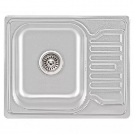 Кухонная мойка WEZER 6350(08) Satin 630x500x180 мм с сифоном и крылом