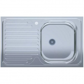 Мойка кухонная UA 5080-R 500х800х140 мм Polish, нерж.сталь, накладная, с крылом