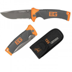 Ніж складаний кишеньковий туристичний з чохлом Gerber Bear Grylls Львів