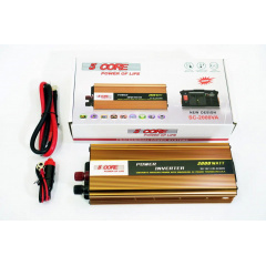 Перетворювач напруги 12V-220V 2000W Інвертор автомобільний 5 Core 2000W (5689) Веселе