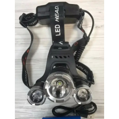 Ліхтарик налобний High Power HeadLamp 3xCree T6 з 3 діодами на акумуляторах + зарядка 12В на micro USB Черкаси