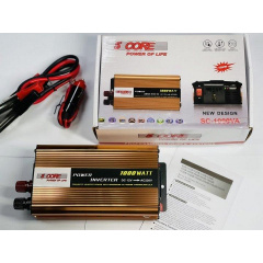 Перетворювач напруги 5 Core 12V-220V 1000W Інвертор автомобільний Вишневое