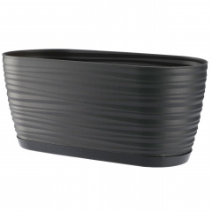 Горшок для цветов Sahara mini oval 2,7 л антрацит Form-Plastic Ладан