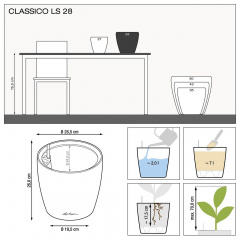 Вазон Lechuza Classico Premium LS 28 белый 7 л Ворожба
