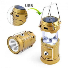 Ліхтарик акумуляторний кемпінговий із сонячною панеллю VI USB Powerbank лампа світлодіодна OR/MH/SH-5800T Покровск
