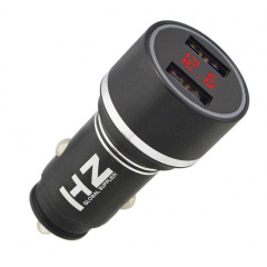 Автомобільний зарядний пристрій з вольтметром HZ 2xUSB Ворожба