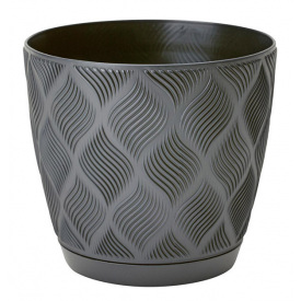 Горшок для цветов Flow-17 2,53 л антрацит с подставкой Form-Plastic