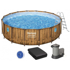 Bestway Каркасный бассейн Bestway Дерево 56725 (488х122 см) с картриджным фильтром, лестницей и тентом Київ