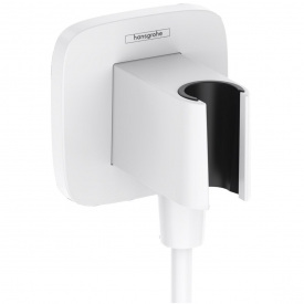 Шланговое подсоединение Hansgrohe FixFit Porter Q с держателем, Matt White (26887700)