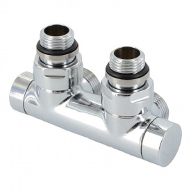 Узел отсекающий Carlo Poletti Twin 1/2″ Зx3/4″ EK 50 мм угловой хром