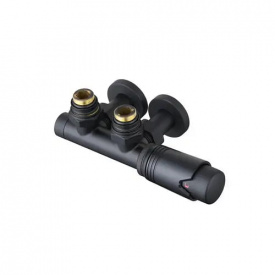 Термостатический комплект ARTTIDESIGN для нижнего подключения 1/2" 50 мм "БИНОКЛЬ" черный матовый