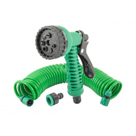 Набір для поливу MASTERTOOL GM (Пістолет 7 режимів/Шланг 10 м/Адаптер 1/2 ВР-3/4 ВР/Конектори 3/8 2 шт) (92-9342)