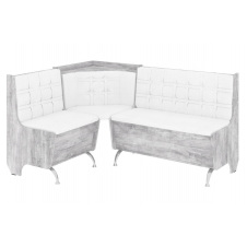 Кухонний куточок FeastFit-1 (шкірзам, білий + бетон, 160х120 см)