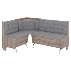 Кухонний куточок FeastFit-1 (шкірзам, сірий + трюфель, 160х120 см) Оріхів