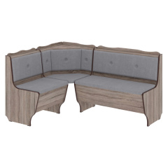 Кухонний куточок DineDream-1 (шкірзам, сірий + трюфель, 160х120 см) Фастов