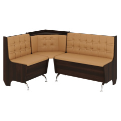 Кухонний куточок FeastFit-1 (шкірзам, кава + горіх, 160х120 см) Оріхів