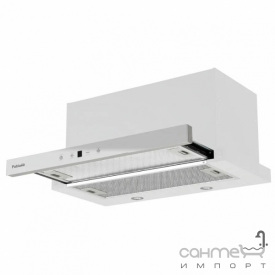 Встраиваемая телескопическая кухонная вытяжка Fabiano Smart 60 Lux White Glass белая, мощность 1000 м3/ч