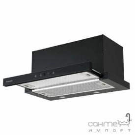 Встраиваемая телескопическая кухонная вытяжка Fabiano Smart 60 Lux Black Glass черная, мощность 1000 м3/ч