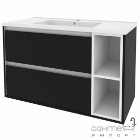 Подвесная тумба с раковиной Mirater Айрис Родео 100 черная