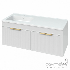 Подвесная тумба с раковиной Mirater Адель Родео L 120 белая