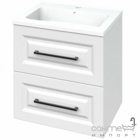 Подвесная тумба с раковиной Mirater Денвер Родео 60 2 белая