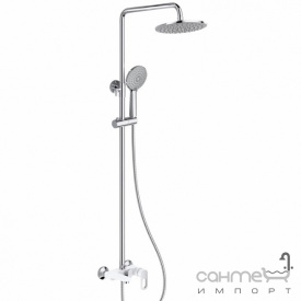 Душевая стойка с изливом Lidz Latwa LDLAT1030WHI45427 белый/хром