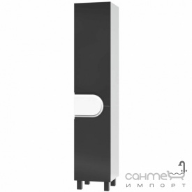 Пенал напольный Mirater Домино 40 черный/белый, левосторонний