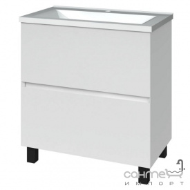 Напольная тумба с раковиной Mirater Etna 70 New белая глянцевая