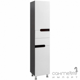 Напольный пенал с корзиной для белья Mirater Верона 40 белый/венге, правосторонний