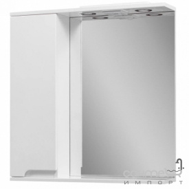 Зеркало с полочкой, шкафчиком и LED-подсветкой Mirater Верона 60 белое, левостороннее
