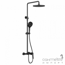 Душевая стойка с изливом Qtap Slavonice QTSLA111BLM45906 матовая черная
