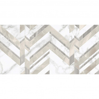 Плитка Golden Tile Marmo Bianco Chevron белый G70151 9х600х300 мм