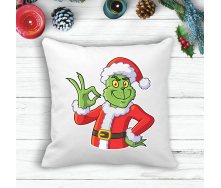 Подушка с новогодним принтом Гринч The Grinch 