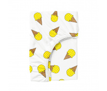 Простынь на резинке в детскую кроватку 60х120 см ICECREAM YELLOW Cosas