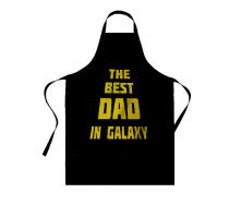 Фартук с принтом Арбуз The best DAD in galaxy 68 см Черный