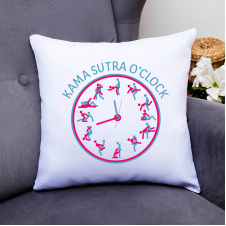Подушка декоративная с принтом "Kama sutra o'clock. Камасутра в часах" Кавун П000751