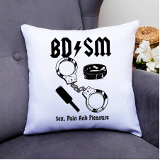 Подушка декоративная с принтом "BDSM. Sex. Pain and pleasure. БДСМ" Кавун П000762
