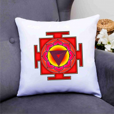 Подушка декоративная с принтом "Янтра. Yantra. tripurabhairava yantra. Трипура-Сундари янтра" Push IT Белый Кавун П000690