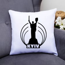 Подушка декоративная с принтом "Kyiv Родина Мать" Push IT Белый Кавун П000554