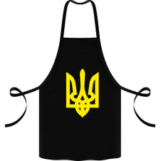 Фартук с принтом Арбуз Герб Украины желтый 68 см Черный