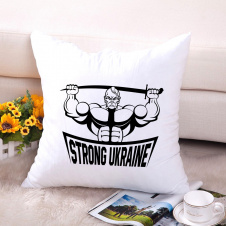 Подушка декоративная с принтом "Strong Ukraine" Push IT Белый Кавун П000612