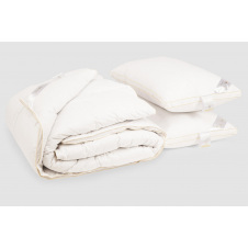 Комплект IGLEN Climate-comfort Royal Series одеяло серый пух Зимнее 110х140 см и 1 подушка 50х70 см Белый (11014010GRS50701GRS)