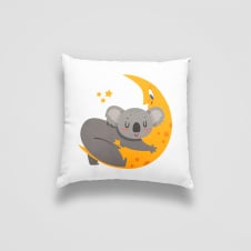 Подушка декоративная с принтом "Спящая коала на луне. Sleeping koala" Push IT Белый Кавун П000722
