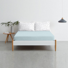 Набор простыни на резинке Cosas LIGHT BLUE/GREY STARS Ранфорс 140х200х20 см 2 шт Серый/Голубой Нововолинськ