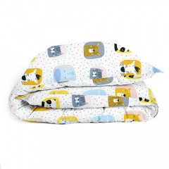 Подростковая постель с простыней на резинке LIGHT BLUE ANIMALS Cosas Белый 155х215 см Вознесенск